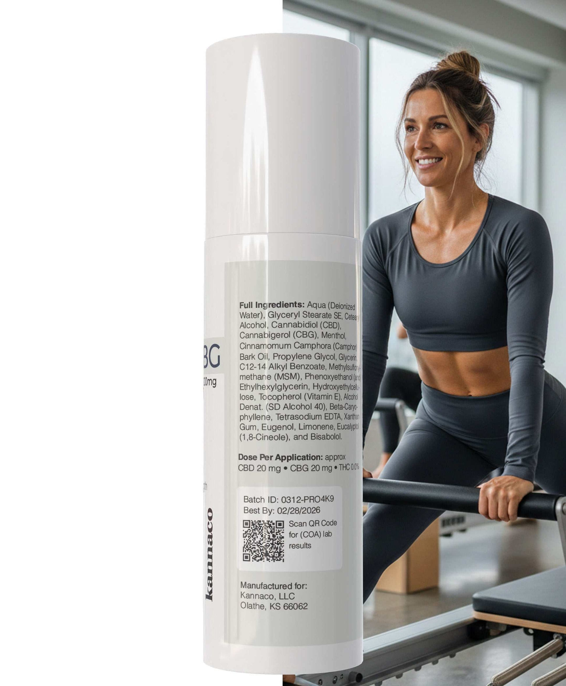 Pro Roll-On precision rollerball for targeted relief on tight muscles and joints, THC-free and non-psychoactive.