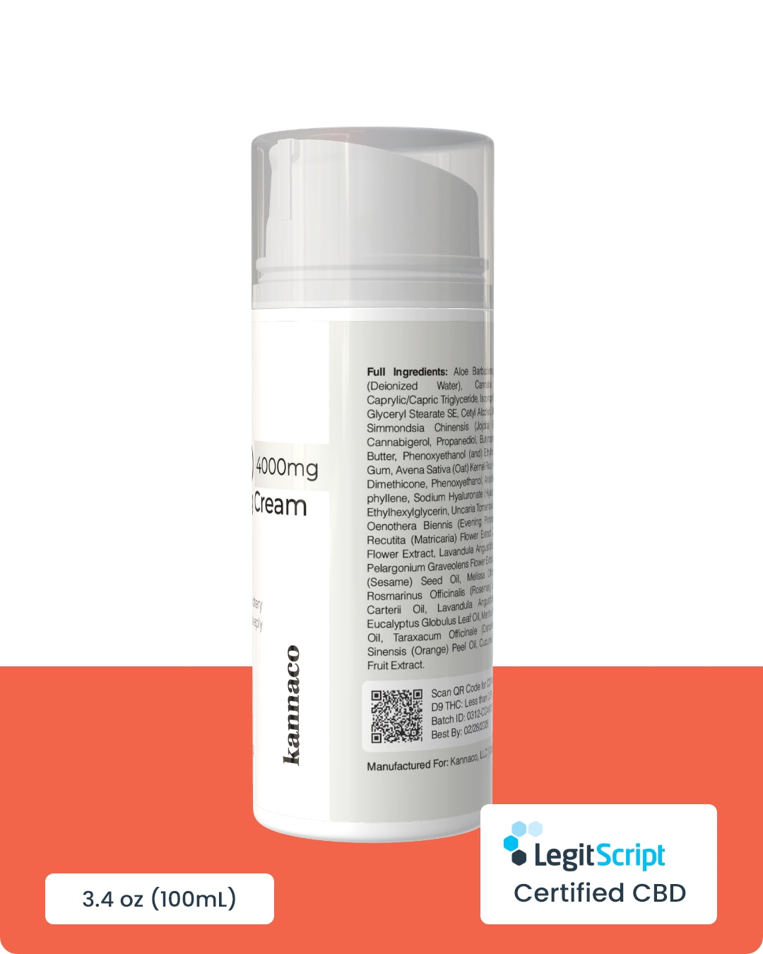 CBD Cooling Cream 4000mg | Max Power Topical CBD | Kannaco CBD