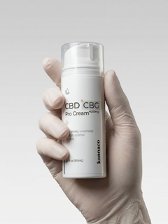 Kannaco CBD Pro Cream applied by clinician with gloved hand, professional topical